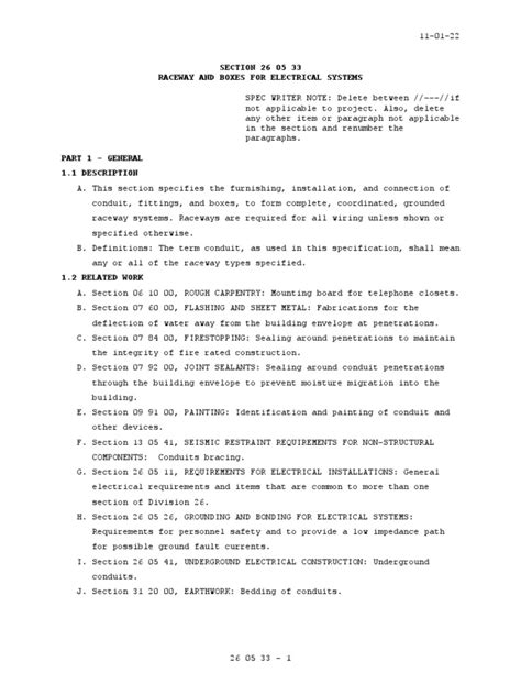 Section 26 05 33 Raceway and Boxes for Electrical Systems